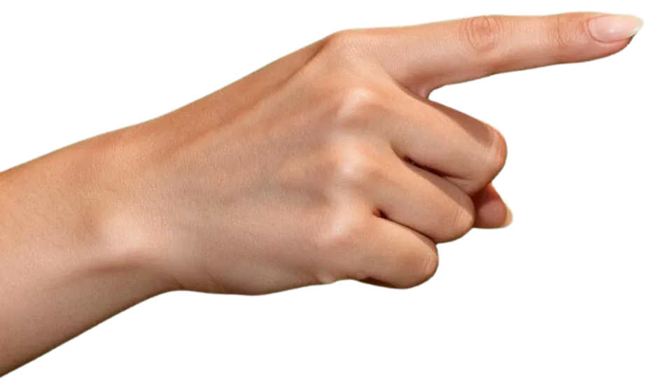 A hand pointing