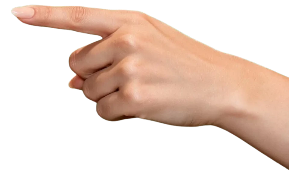 A hand pointing