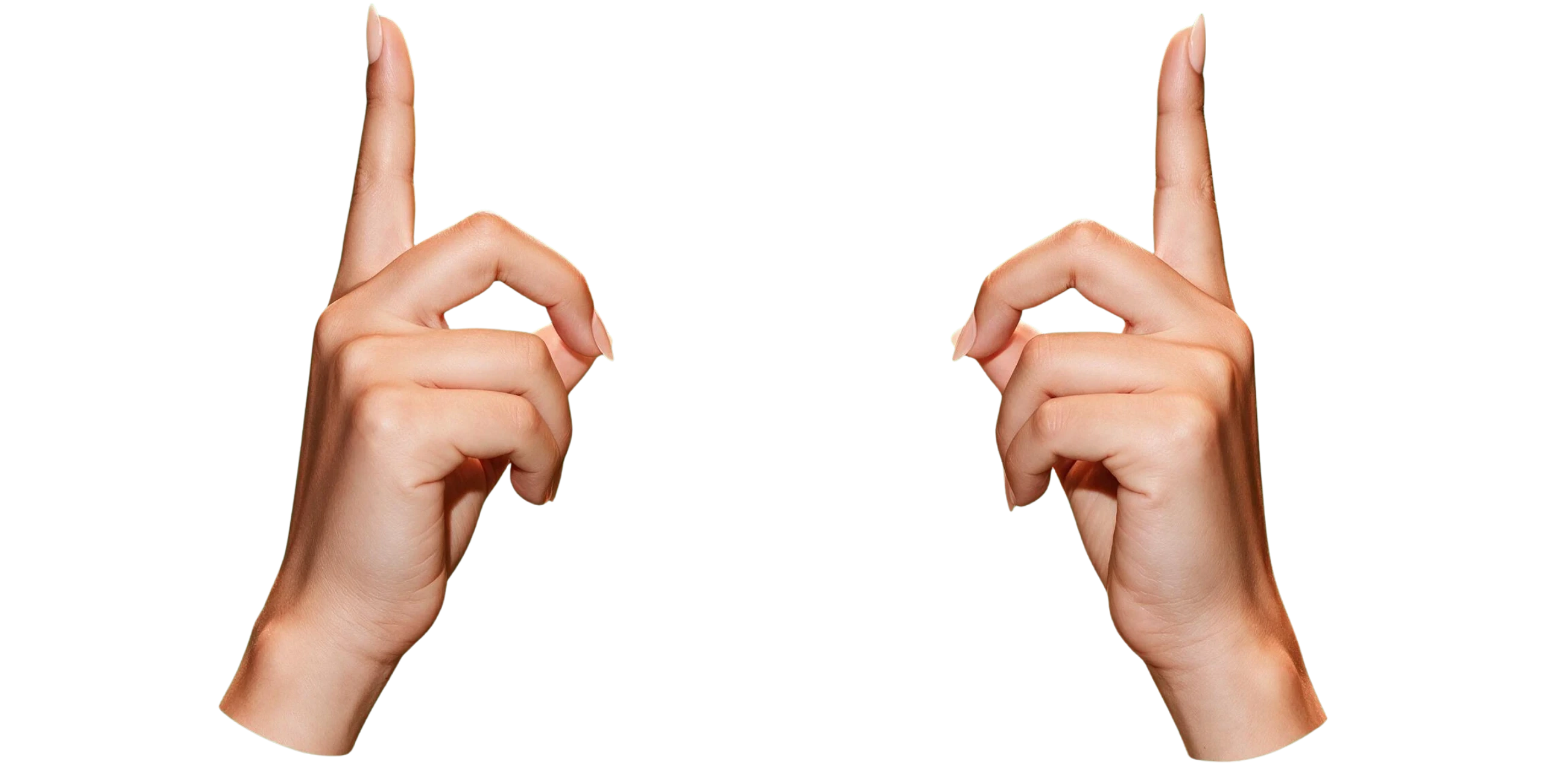 Two hands making an OK gesture