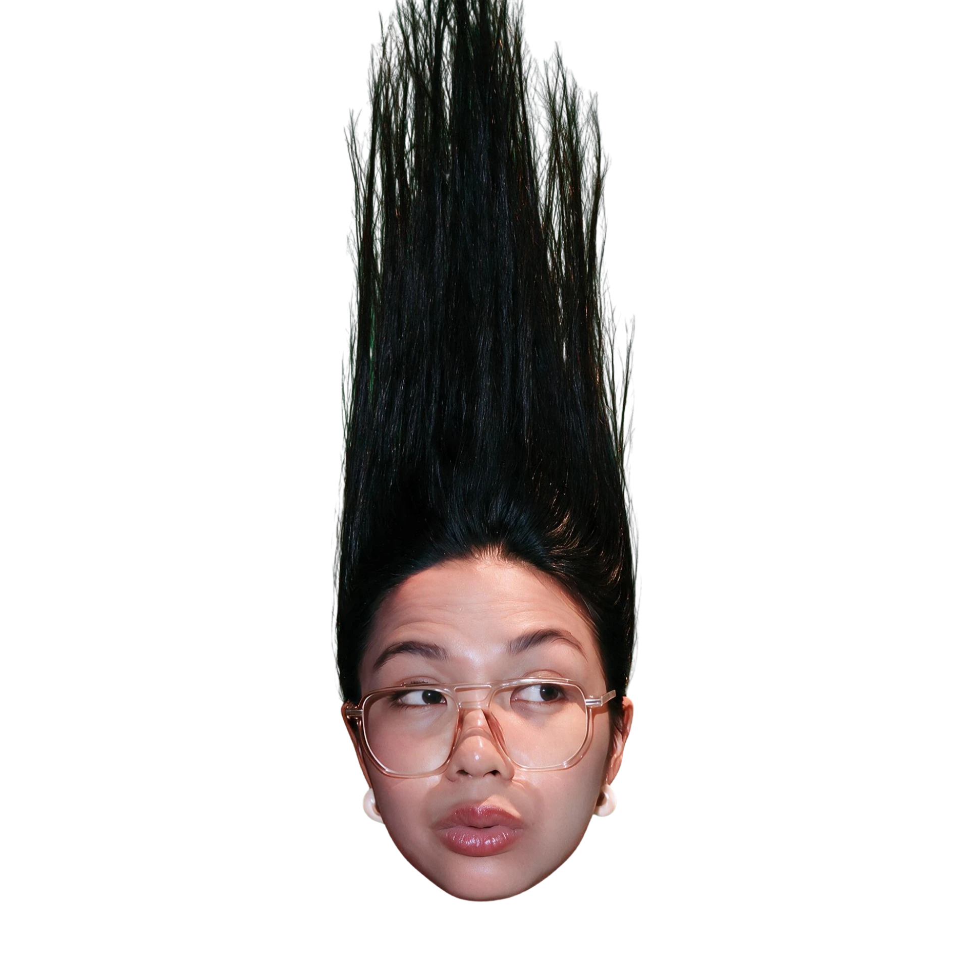 Zoe with her hair flipped up